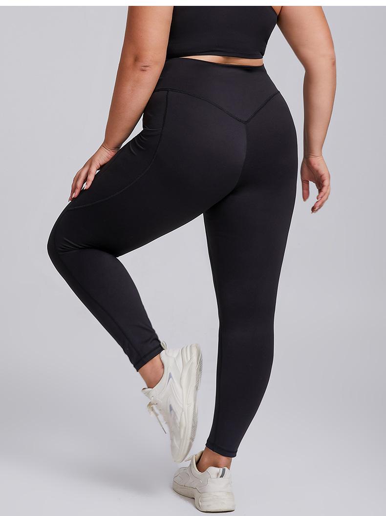 2026 Women's Plus Size 2 Piece Workout Set High Waisted Yoga Leggings with Pockets & Sports Bra