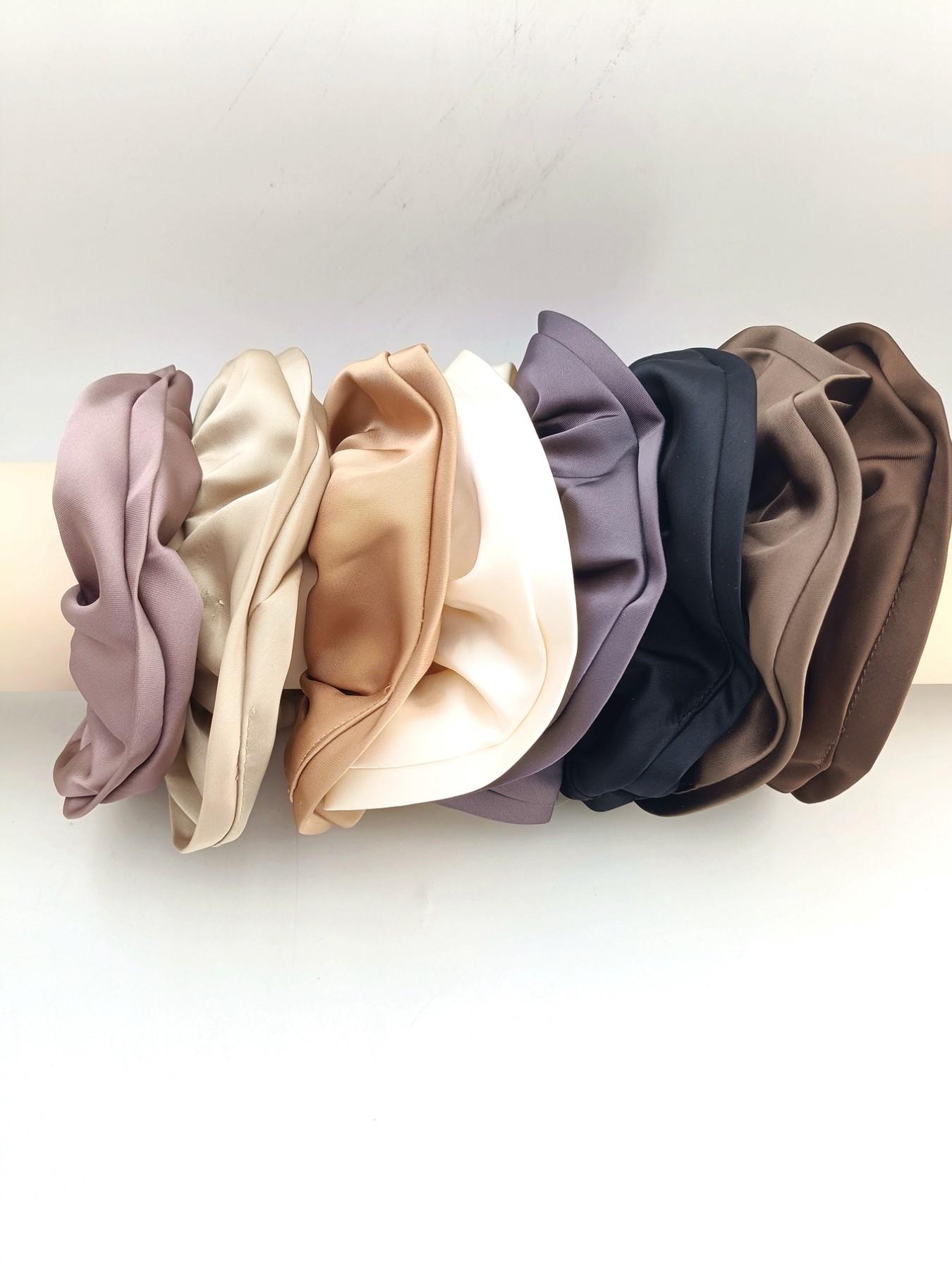 1PC 15cm Wood Ear Satin Double Layer Hair Tie, High Elasticity Secure Hair Band, No Pressure Hair Accessory, Daily Commute Fashion Item