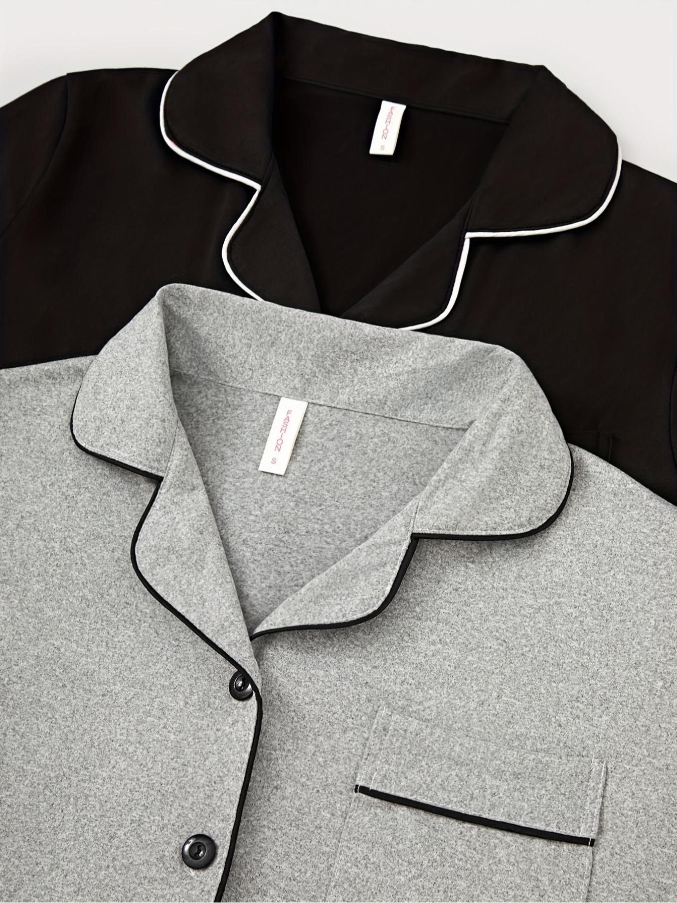 Women's 2-Piece Lapel Cardigan Set, Casual Loose-Fitting Long-Sleeve Knitwear, Fall & Winter Home Wear