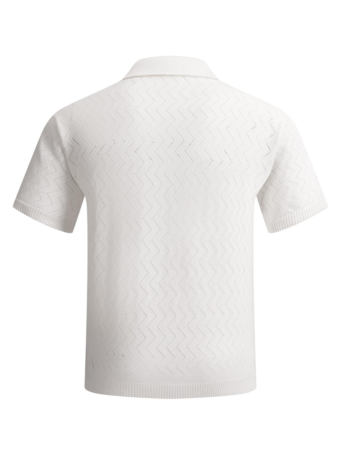 Men's New Spring Summer Casual Knitwear, Solid Color Polo Neck Striped Short Sleeve Sweater, Slim-Fitting Button Closure