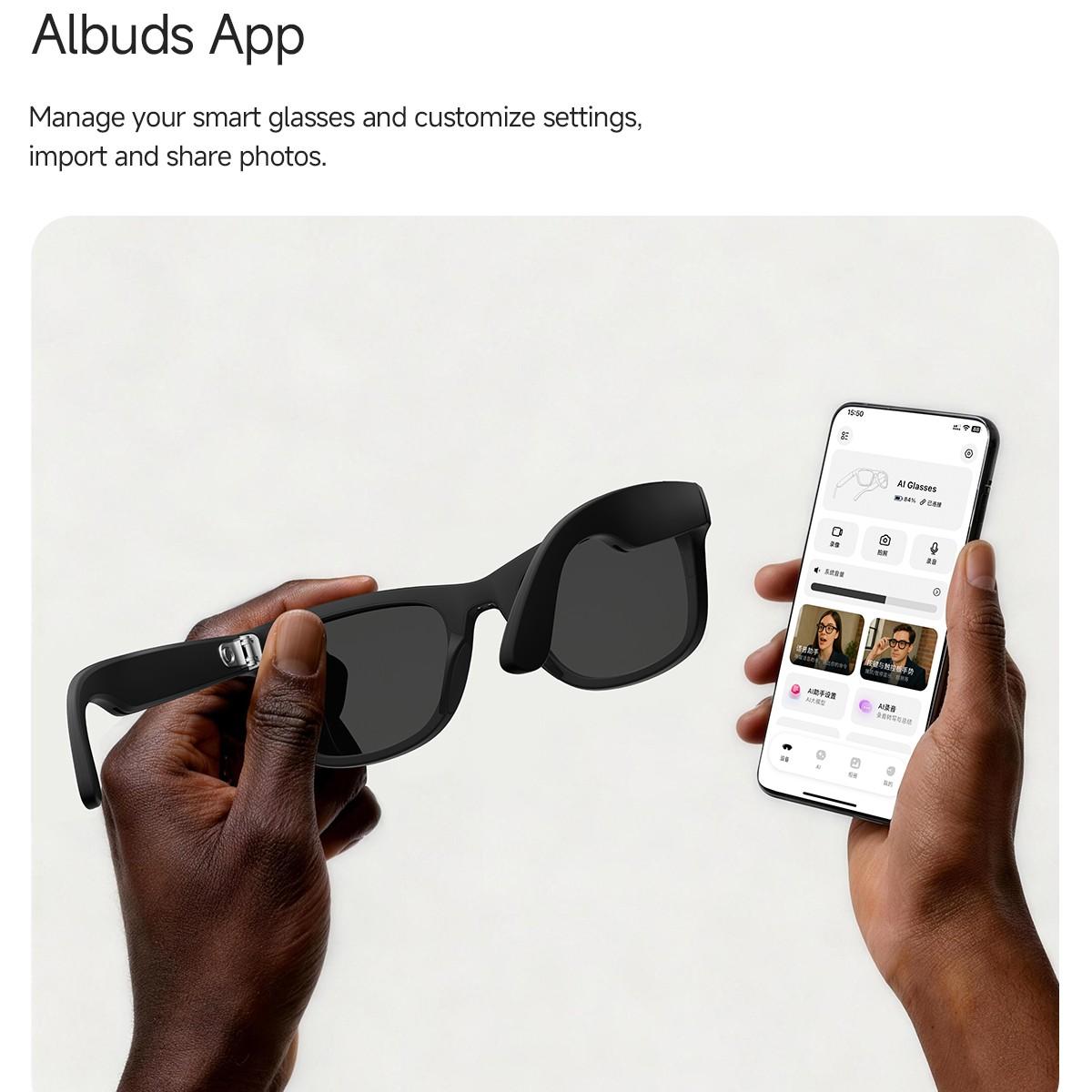 Modern Wearable Smart Glasses Camera, 2026 New Multi-Function Audio Sunglasses, HD Photos Videos, Ai Translator, Bluetooth-compatible Call Music, Touch Control, Charging Case