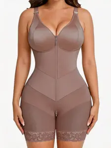 1 Count Women's Sexy Waist Cinching and Butt Lifting Design Bodysuit, Fajas, V Belt Soft Double Compression Body Shaper, Colombian Shapewear, Breathable Comfort Jumpsuit with Adjustable Shoulder Straps, Suitable for Daily Wear & Yoga