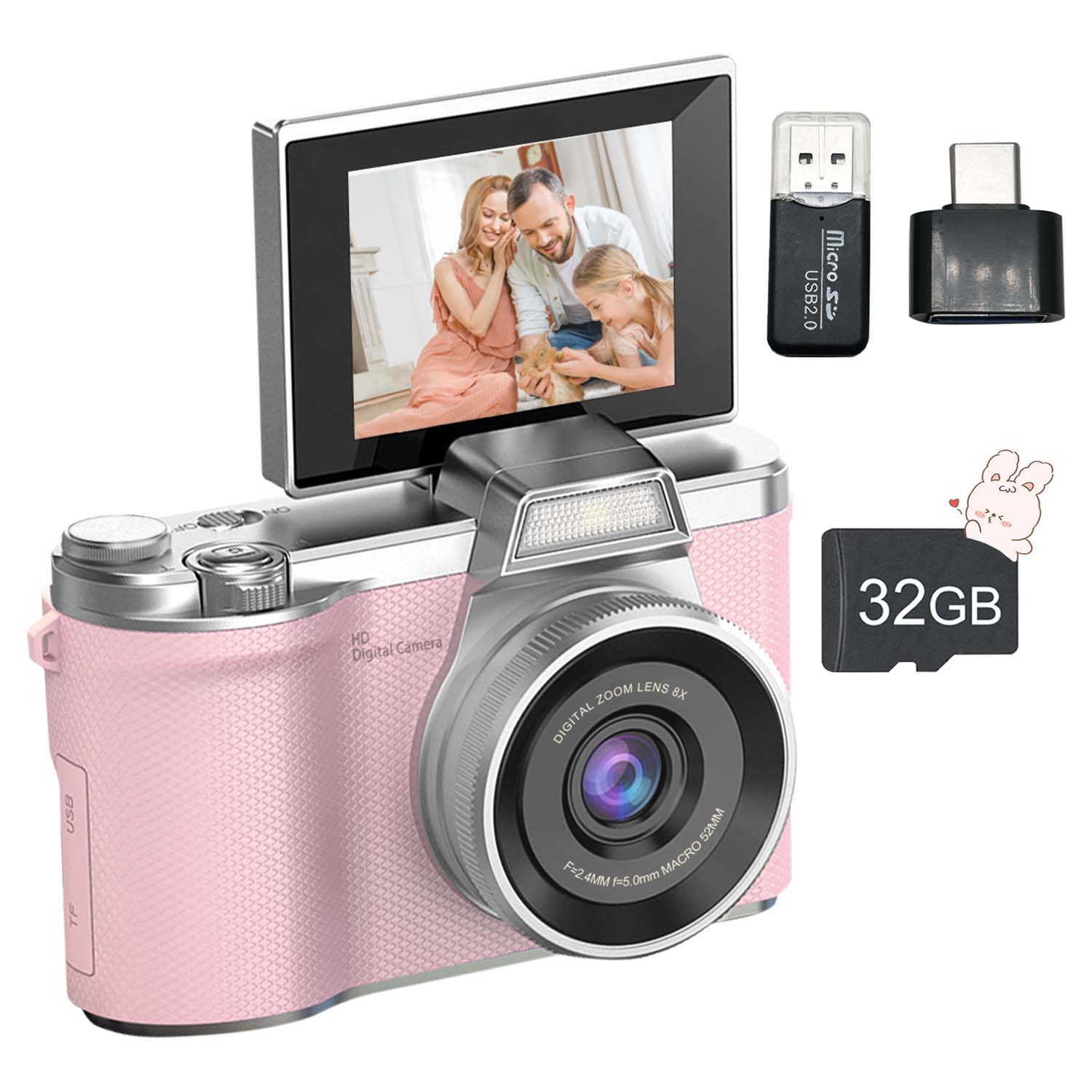 Fashion Vintage Digital Portable Camera High Resolution Portable Design for Social Media Content Creation Small Video Recording USB Charging