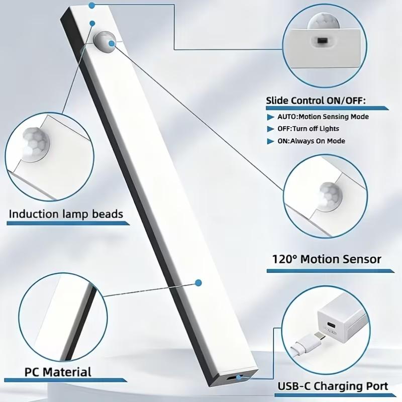 Fashion Motion Sensor Light, Rechargeable Closet Lighting, LED Motion Sensor Closet Lamp, USB Rechargeable LED Strip, Home Decor