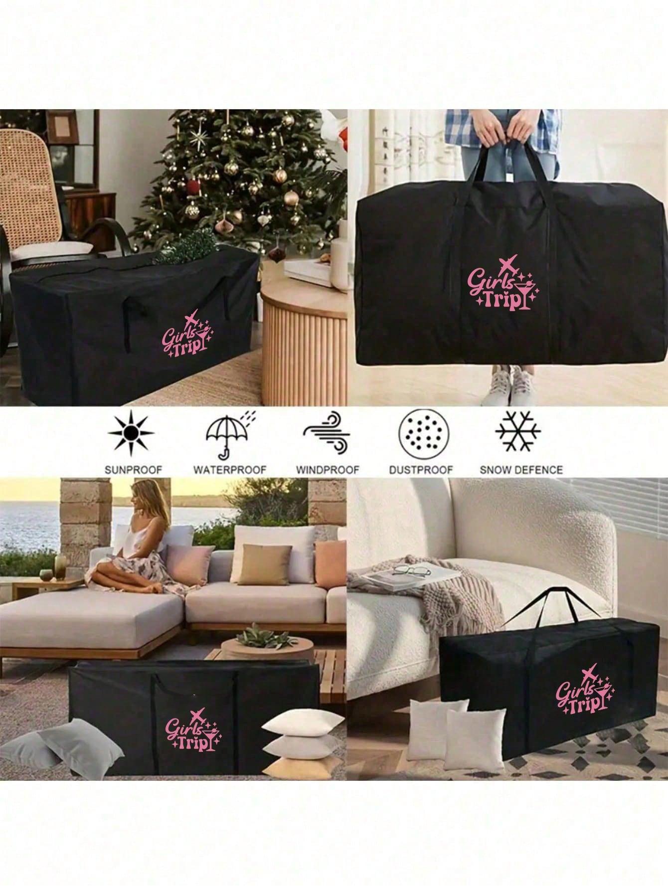 1 foldable travel bag, unisex storage bag, portable handbag, large capacity luggage bag, airplane pattern, multifunctional travel accessory, luggage bag, moving bag, Oxford cloth material, packing luggage bag