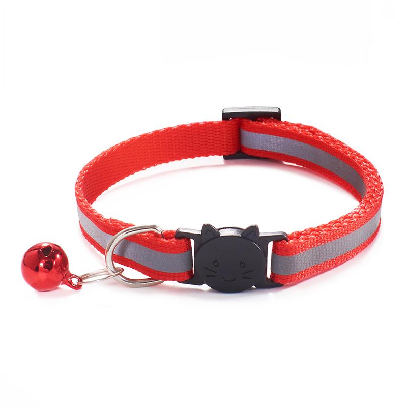Cost-Effective Adjustable Snap-On Cat Collar With Bells Reflective Sturdy Nylon Collar For Kittens Cat Pet Supplies Cat Necklace