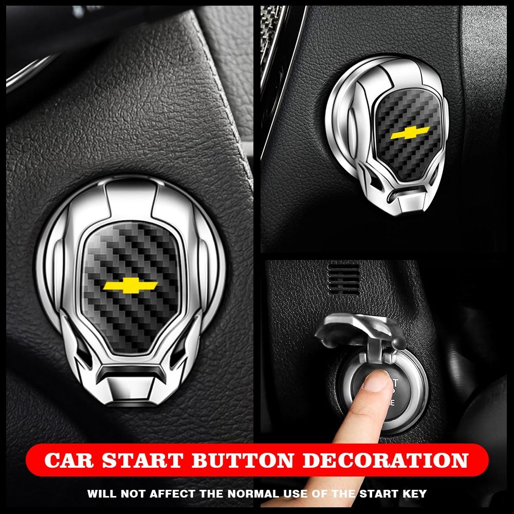 Chevrolet Car Interior Engine Start Button Protective Cover, Car Engine Start Button Cap, Engine Start/Stop Switch Decorative Button Cover, Flip-Open Automotive Style Design, Car Accessories.