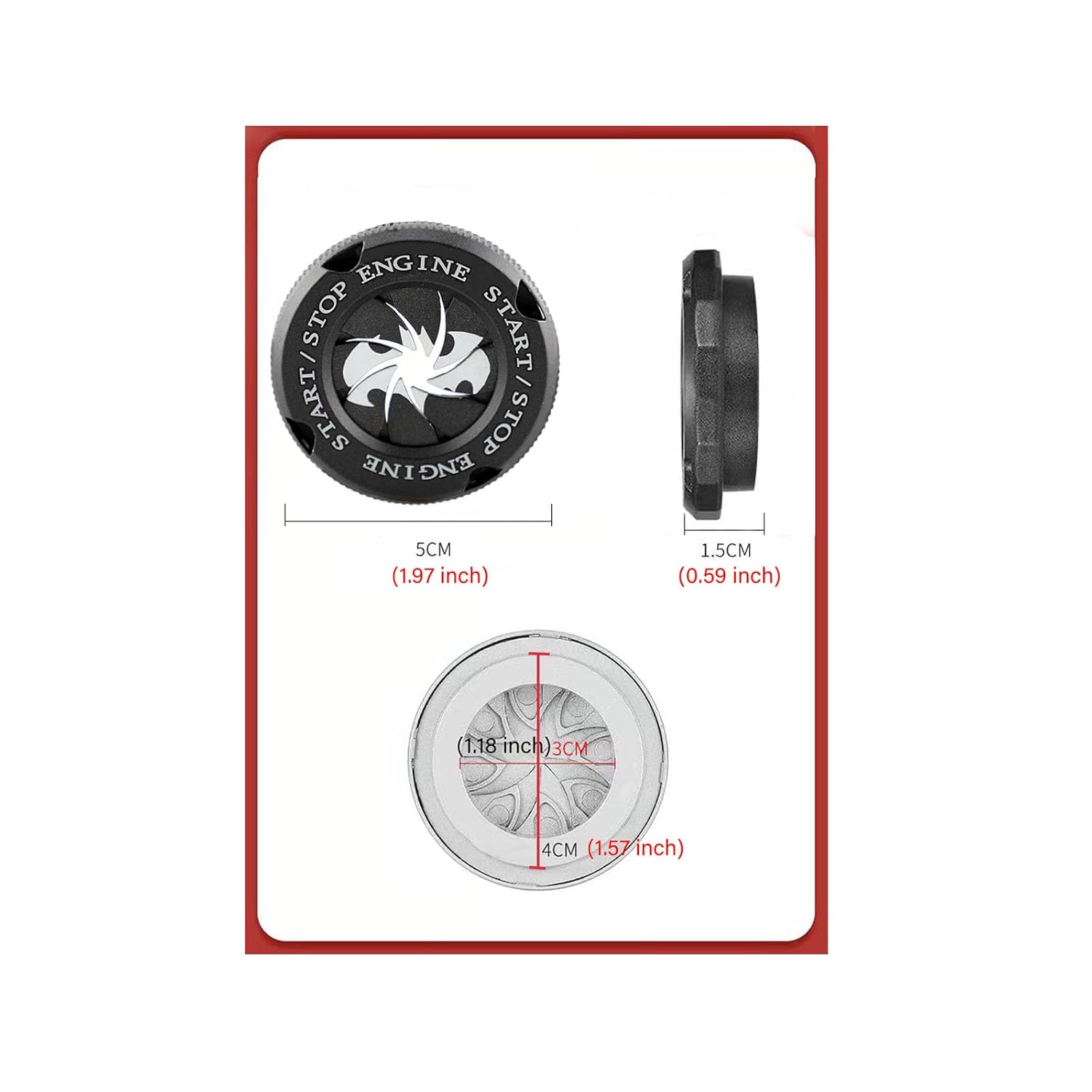 Bat Rotary Design Car Push Start Button Cover, Universal Engine Start Stop Switch Protector, Anti-Scratch Interior DIY Decoration Accessories, Ideal Gift for Men (Bat Black) Bat Rotary Design Car Push Start Button Cover, Universal Engine Start Stop Switch Protector, Anti-Scratch Interior DIY Decoration Accessories, Ideal Gift for Men (Bat Black)