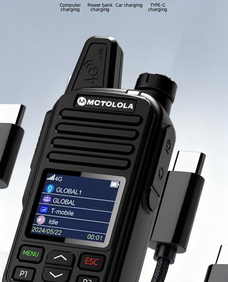 SIM card lifetime free support for 2g4g, Bluetooth WiFi, portable handheld walkie talkie for long-distance communication, suitable for outdoor exploration, fleet travel, two-way walkie talkie