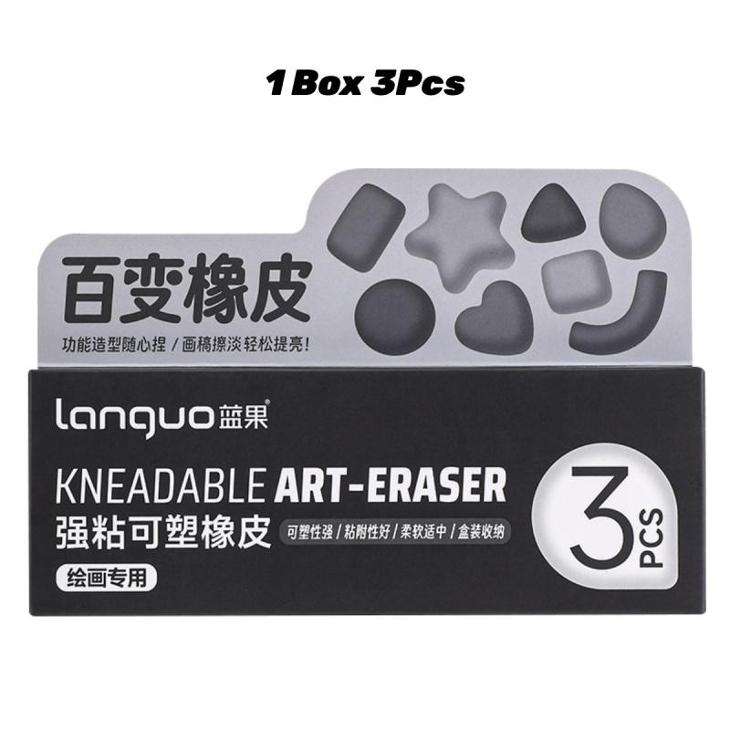 Kneaded Eraser, 3 Pack, Grey, Kneaded Erasers for Artists, Art Eraser, Kneadable Erasers, Back to School Supplies