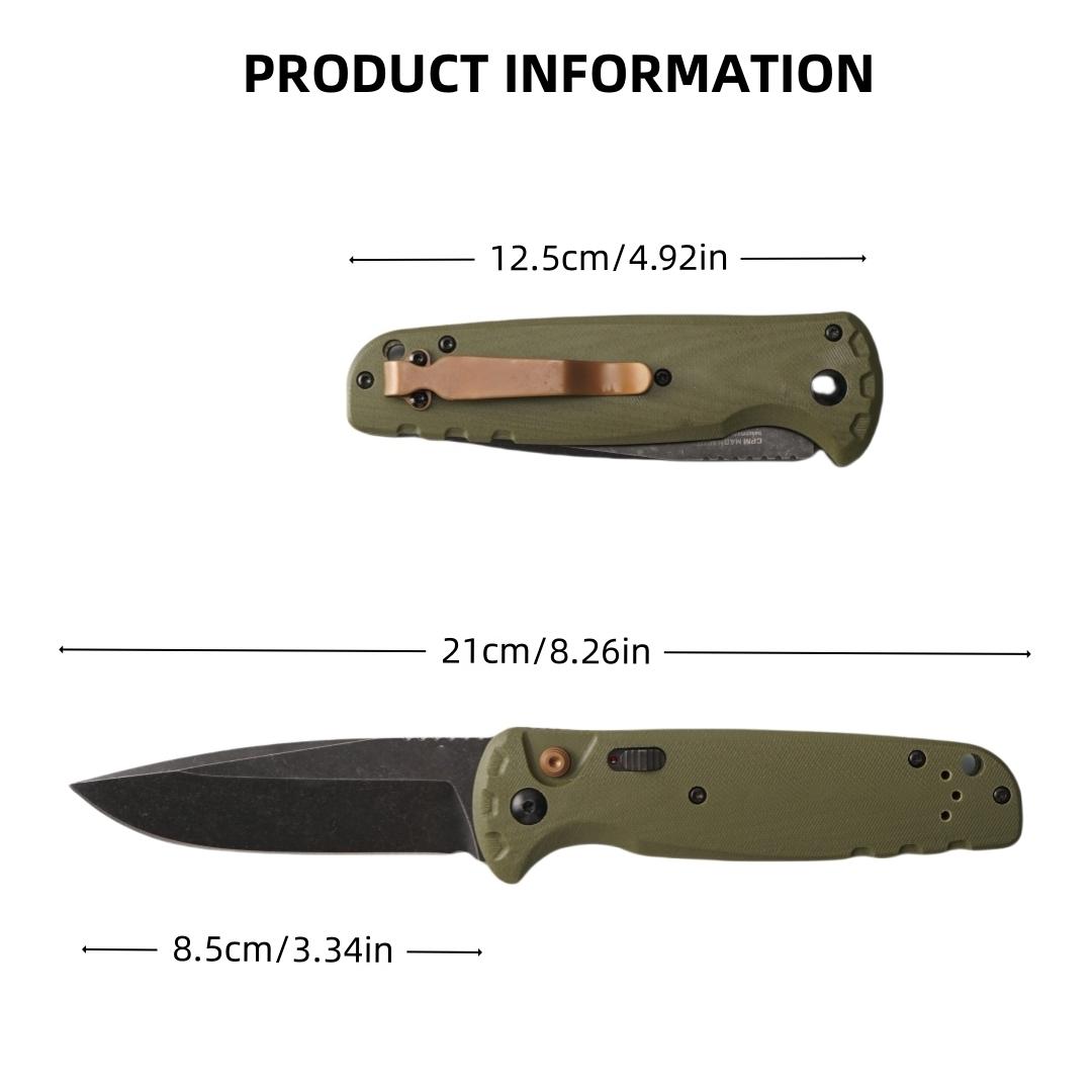 D2 Steel Pocket Folding Knife – G10 Non-Slip Handle, Reliable EDC for Cooking,Camping, Hiking, Travel, Everday Carry,Perfect Gifts