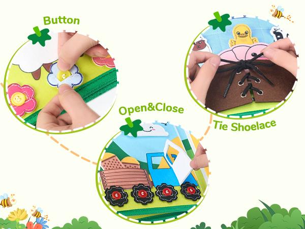 JoyCat Busy Board, Felt Quiet Toy Activity Board with Life Skills, Cognition, Sorting, Autism Sensory Toys, Travel Toys, Gift for Boys & Girls JoyCat Busy Board, Felt Quiet Toy Activity Board with Life Skills, Cognition, Sorting, Autism Sensory Toys, Travel Toys, Gift for Boys & Girls