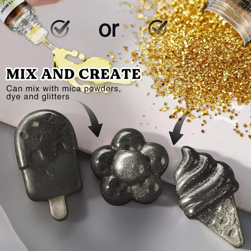 Colored UV Resin, 300g Large Capacity White& Black UV Resin, Dark Odorless & Low Shrinkage UV Color Resin for Crafts, Jewelry Making, Colored Resin Casting and Coating- LET'S RESIN