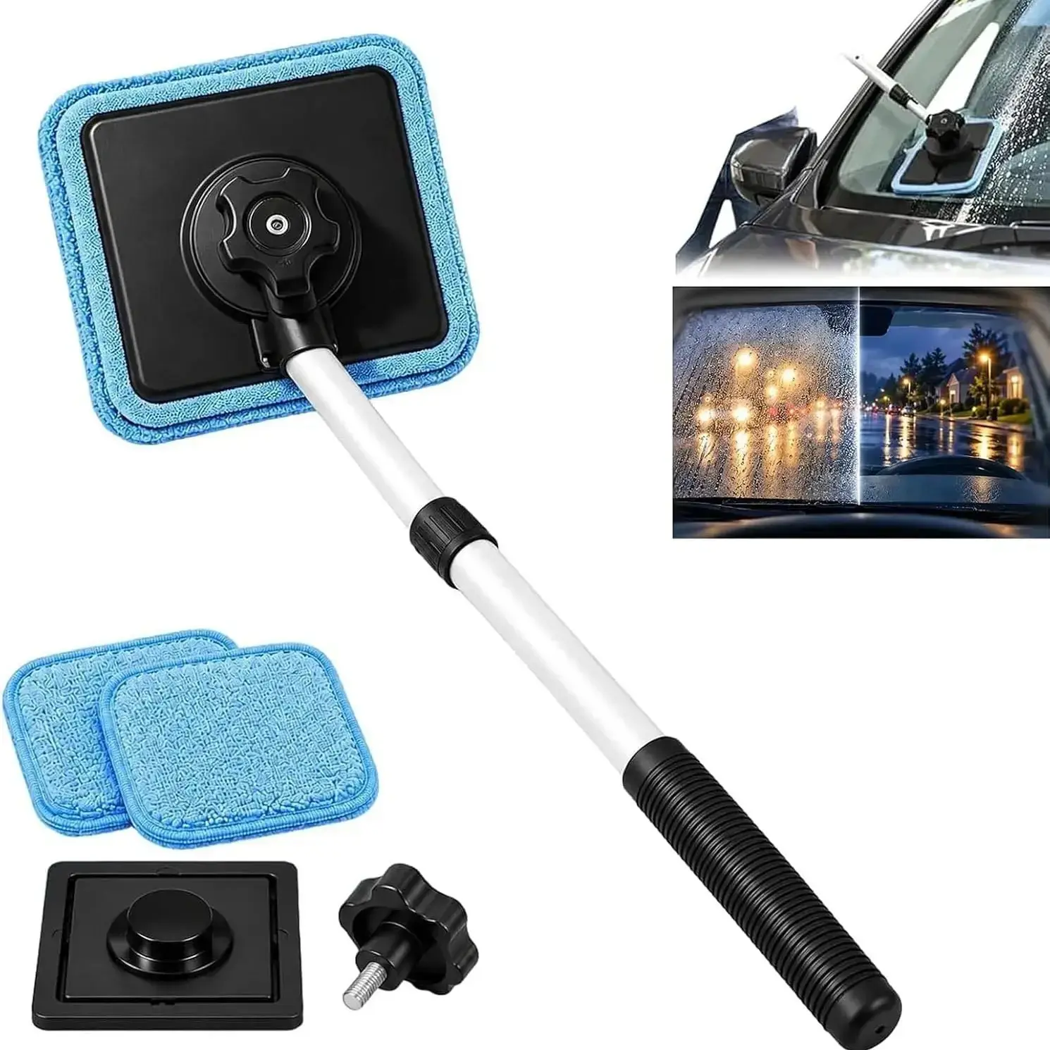 Double Magnetic Car Windshield Cleaner, Dual-Sided Magnetic Window Cleaner, Stripe-Free Cleaning, Car Glass Cleaner, Magnetic Technology
