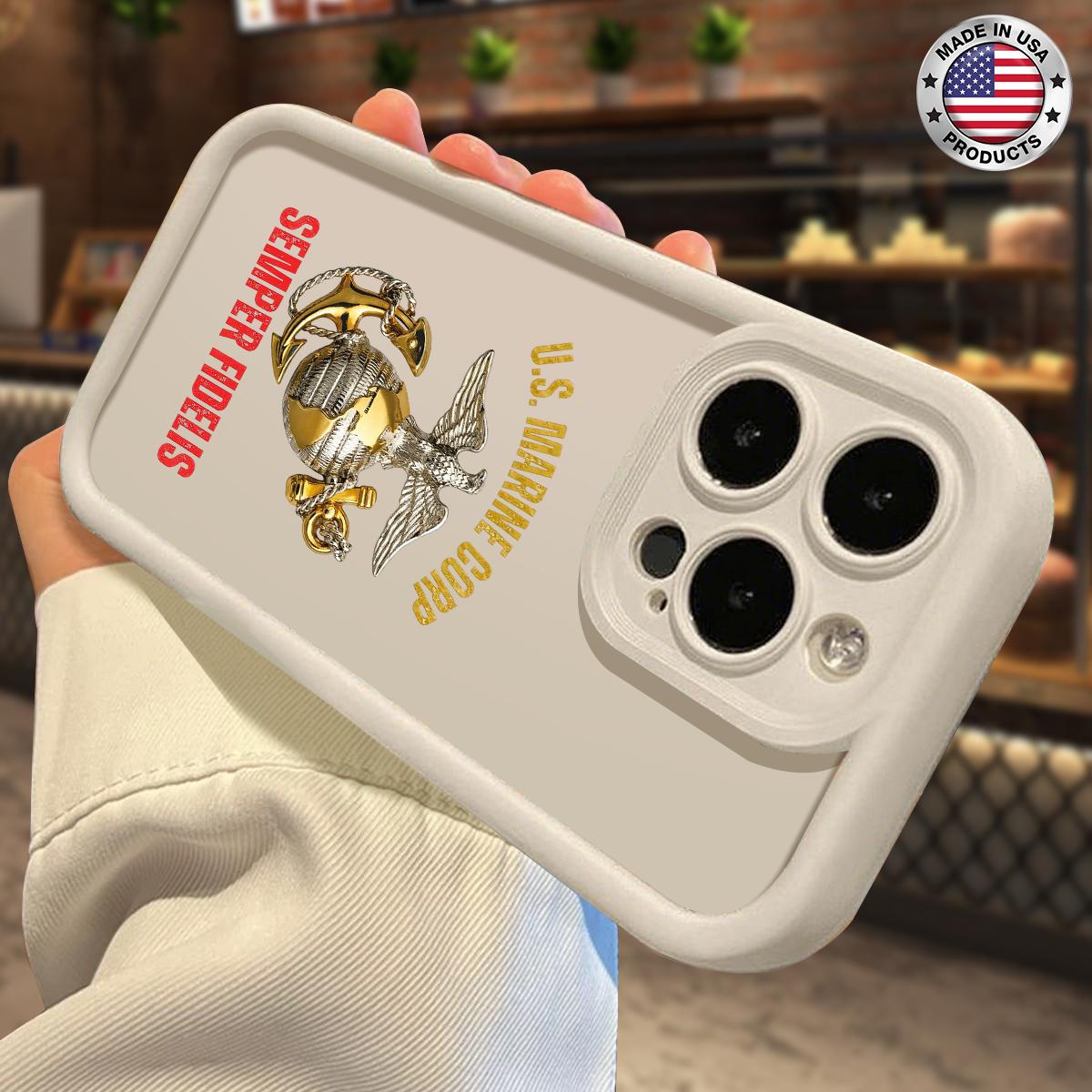 Cool U S Marine Corps Semper Fidelis Emblem Design Case for iPhone 17 16 15 14 Pro Max 13 12 11 XR XS Plus Air Slim Shockproof Anti Drop TPU Cover