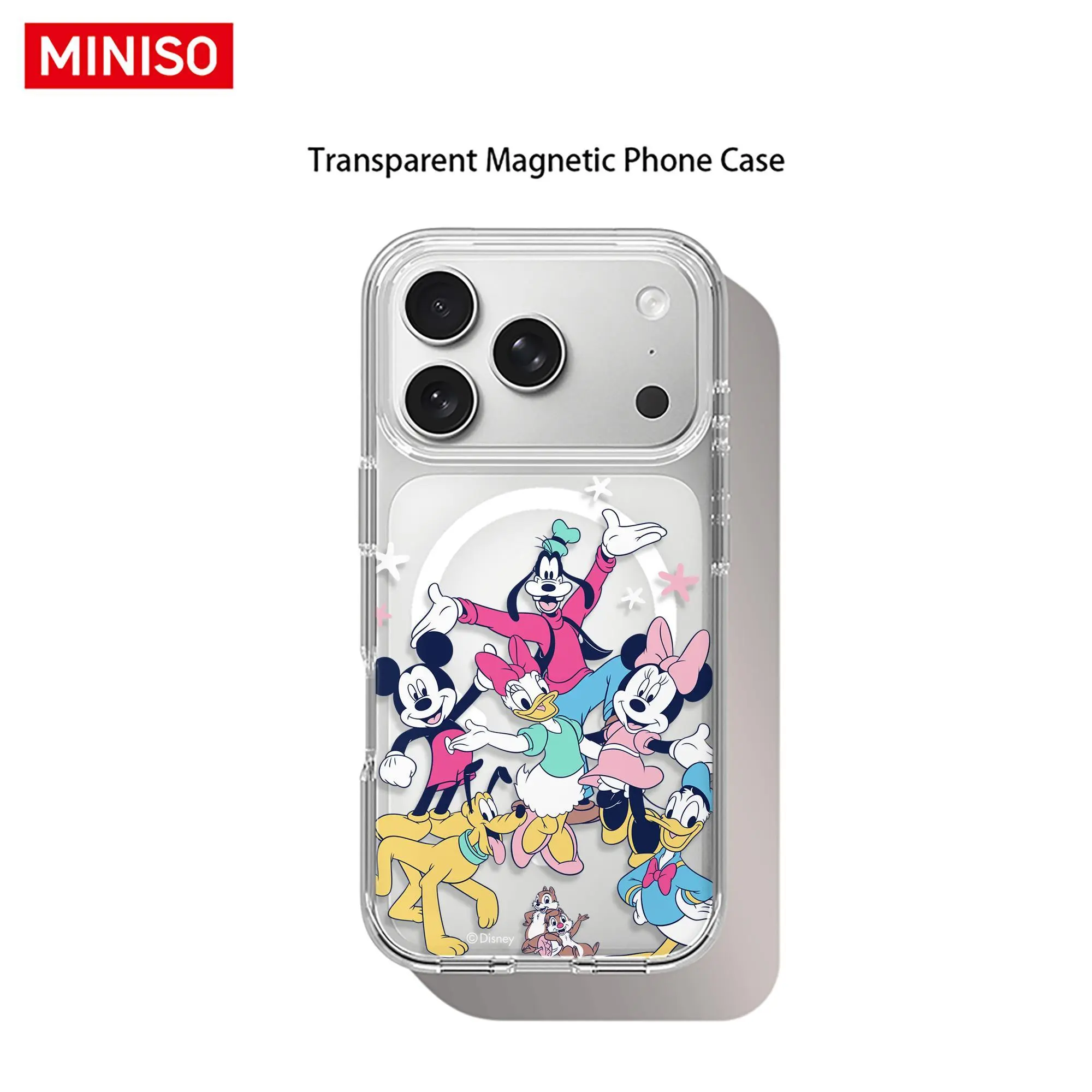 Disney Mickey & Friends Group Celebration Design Phone Case Transparent Magnetic Shockproof case suitable for iphone 17 Pro Max/17 Pro/17 Air/17/16/15/14/13/12/11 Series