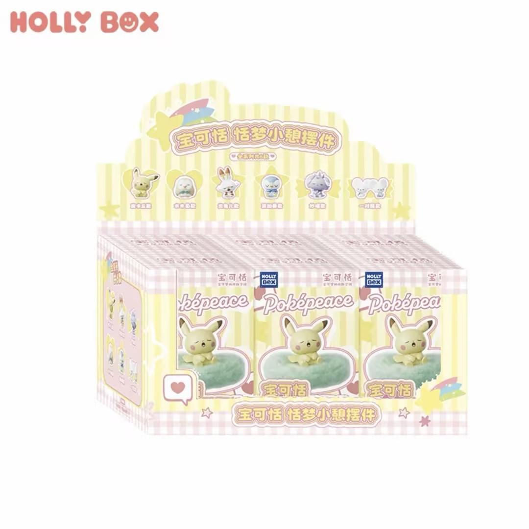 Authentic Holly Box Pokemon Pokepeace Blind Box Figures Mini Sleeping Ornaments Pikachu Scorbunny Tandemaus Piplup