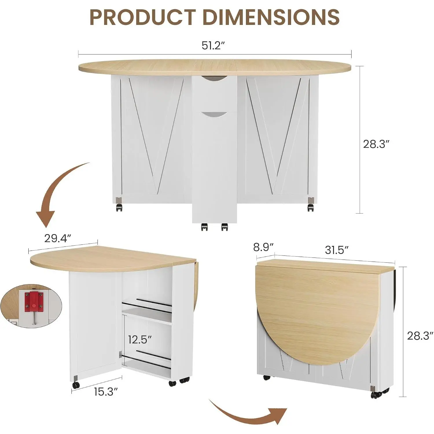 White + natural wood