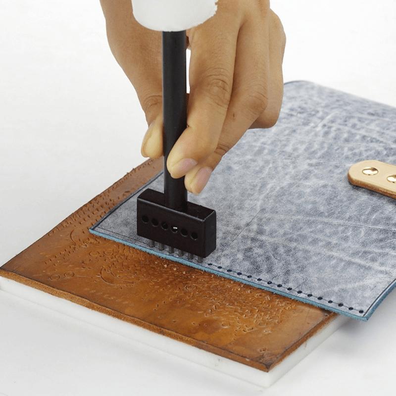 Craft Precision: Lightweight Leather Punch Tool, 2/4/6 Hole, 5mm Spacing - Perfect for DIY Projects, Durable & Versatile