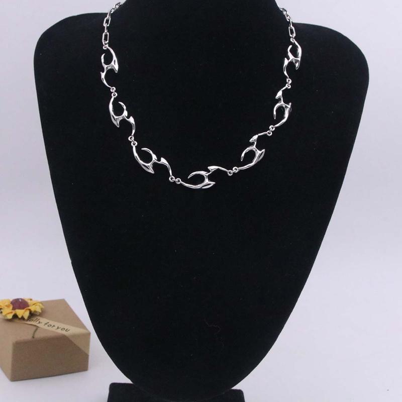 Irregular necklace silver geometric length adjustable clavicle chain, street style gift accessories