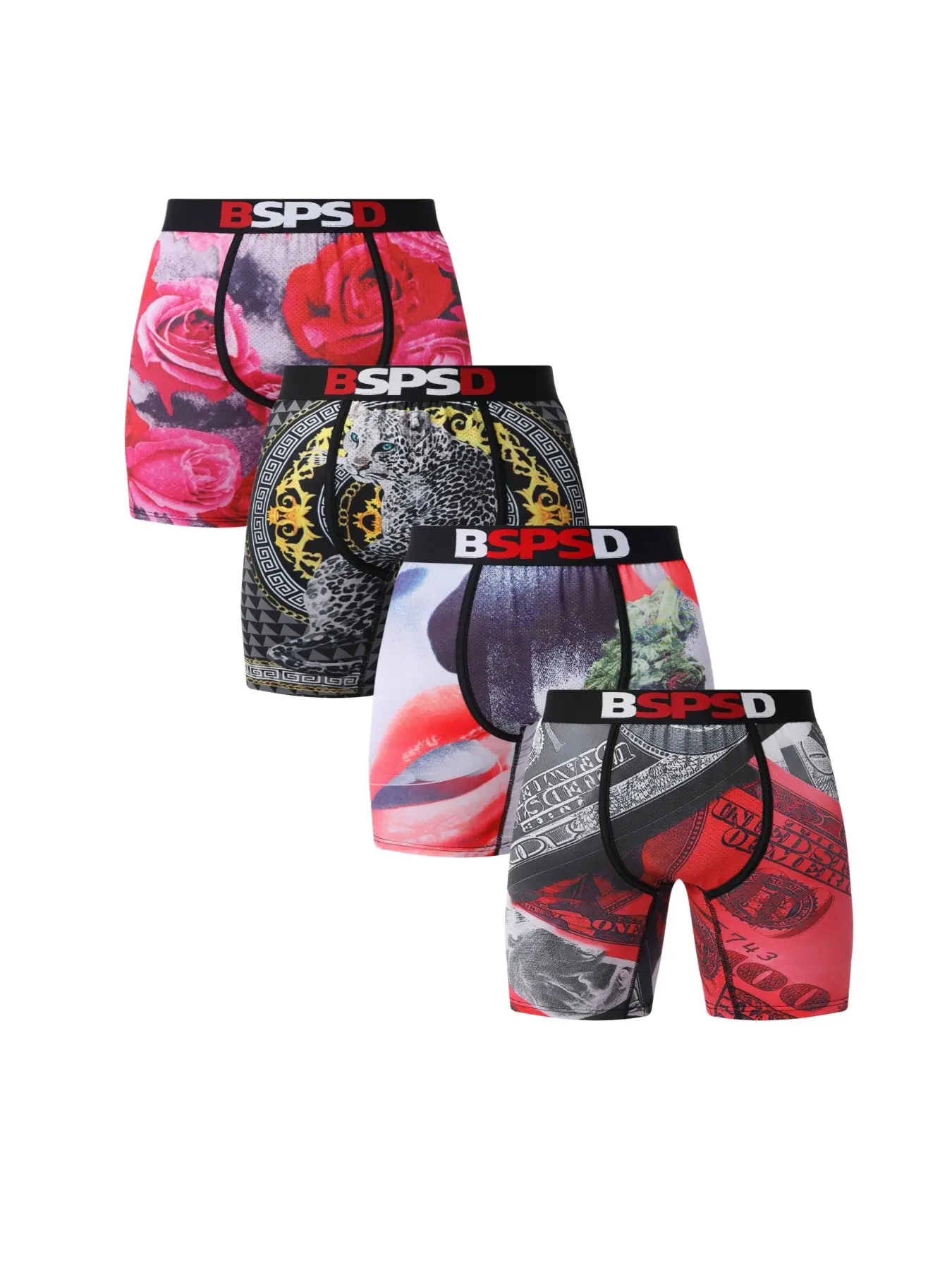 4Pcs Men's Printed Athletic Boxers Briefs, Lightweight Fabric, Breathable Comfort Underwear, Ideal for Sports, Swimming, Daily Wear