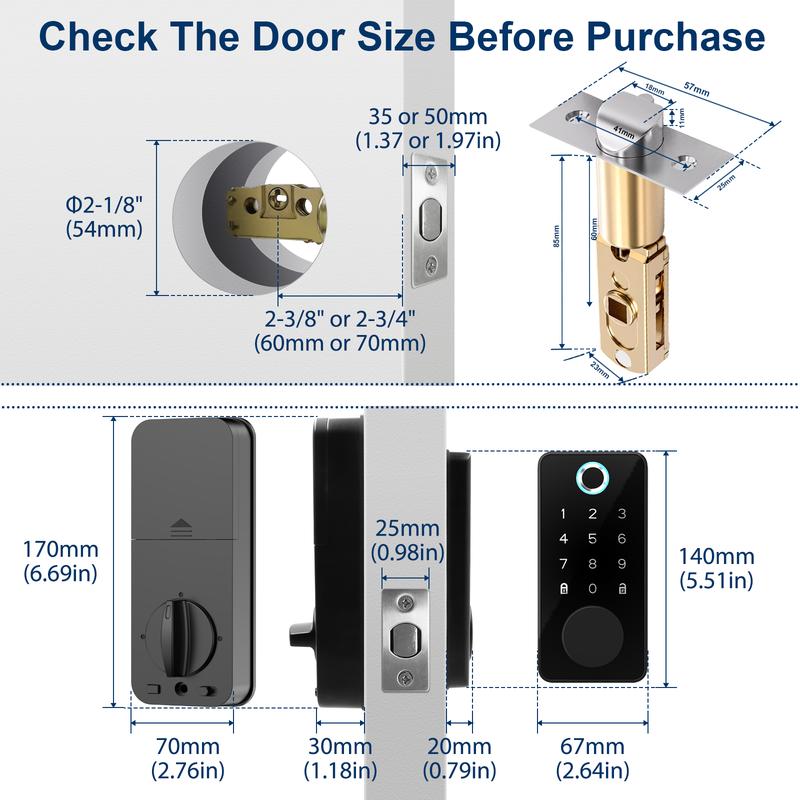 Smart Door Lock (Five Multi-Functional Features) An electronic fingerprint access control system suitable for home/office/hotel settings, featuring anti-peeping design. Suitable for most scenarios, also makes a great gift.