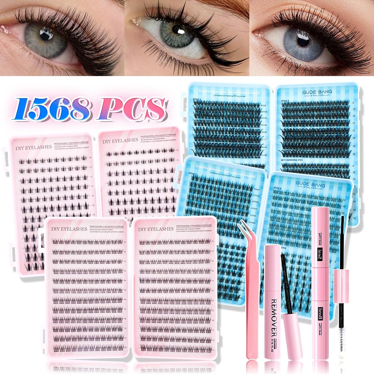 1568PCS Professional and beginner-friendly, easy to use at home. Eyelash Beginner's Kit: A complete set, allowing you to use it at home as easily as a professional. Professional eyelash extension kit for home use Eyelash Extension Tweezers