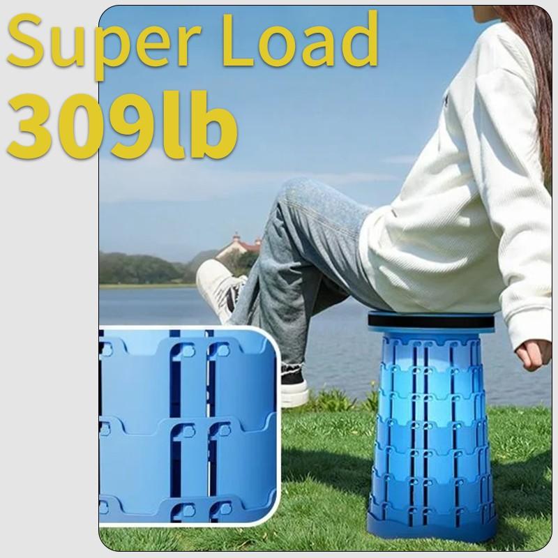 Upgrade Outdoor Expandable Folding Stool with Handle, Portable Outdoor Chair, Durable Lightweight, Holds Up to 400 Lbs, Portable Design for Camping Fishing Sketching Hiking BBQ