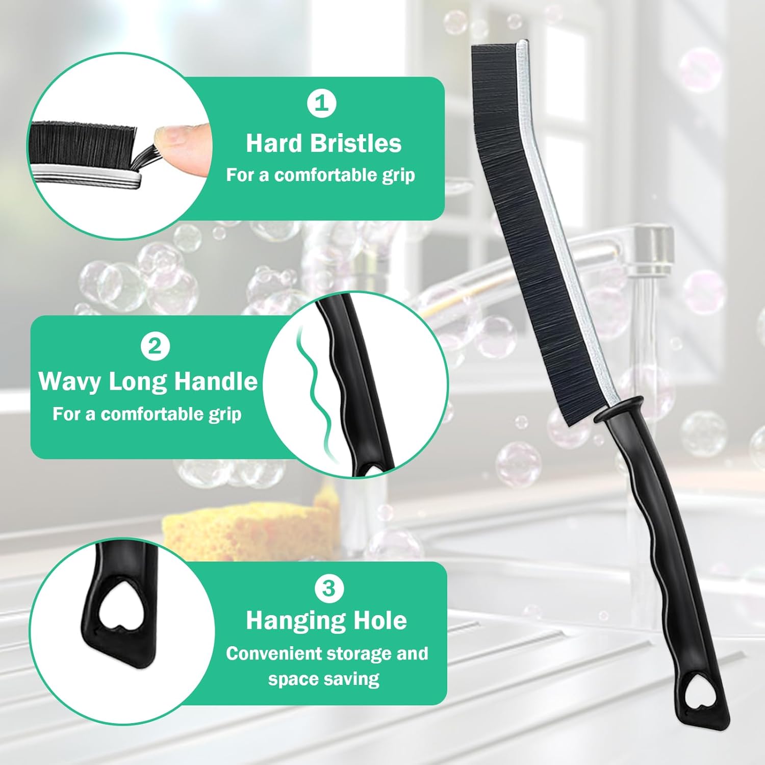 Cleaning Brush, 5 Counts Hard Bristle Crevice Cleaning Brush, Corner Thin Cleaning Brush, Home Essentials Toilet Brush, Scrub Brush, Cleaning Supplies