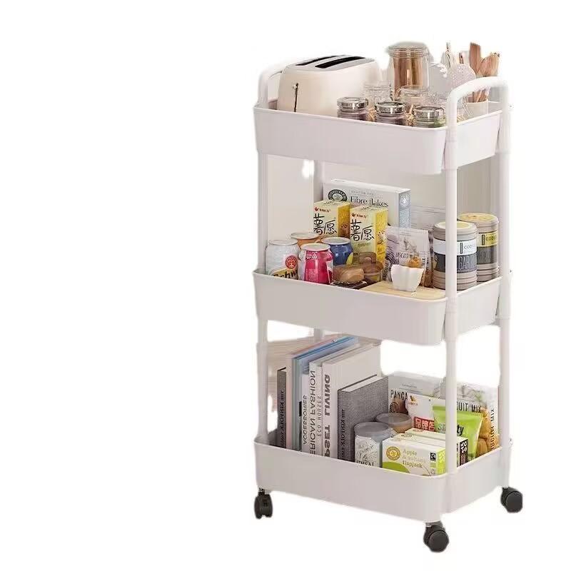 Multi-Layer Mobile Cart Storage Rack, Kitchen Bathroom Bedside Snack Bookshelf, Perfect Holiday Gift for Friends, Birthday Present