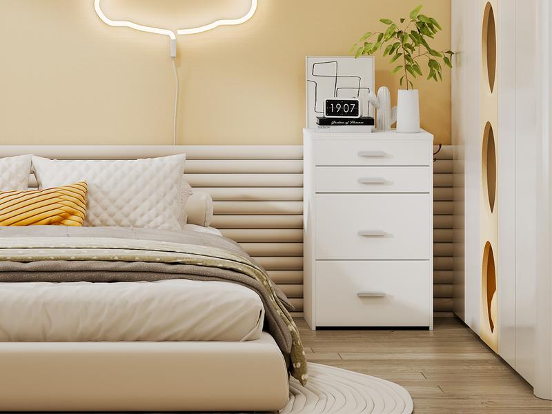 3-in-1 Compact Vanity Desk with 3 Drawers Flip-Up Lighting Mirror & Cushioned Stool Modern White Makeup Table for Bedroom Office Nightstand