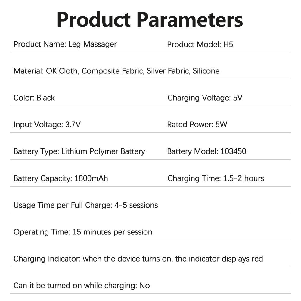 Wireless Air Compression Leg Massager with Heat, Cordless Electric Air Pressure Calf Massage Device with 3 Modes, 3 Intensity & 3 Heat for Circulation, Gift