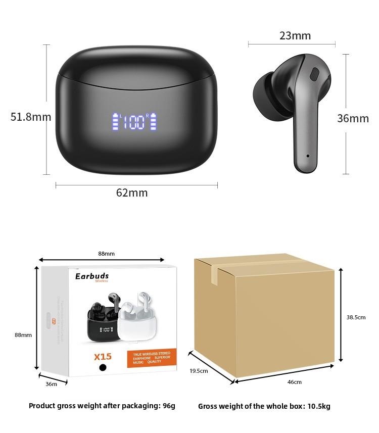 Digital in-ear noise reduction wireless headset Bluetooth link Deep Bass Stereo Earbuds stable fit ip7 waterproof