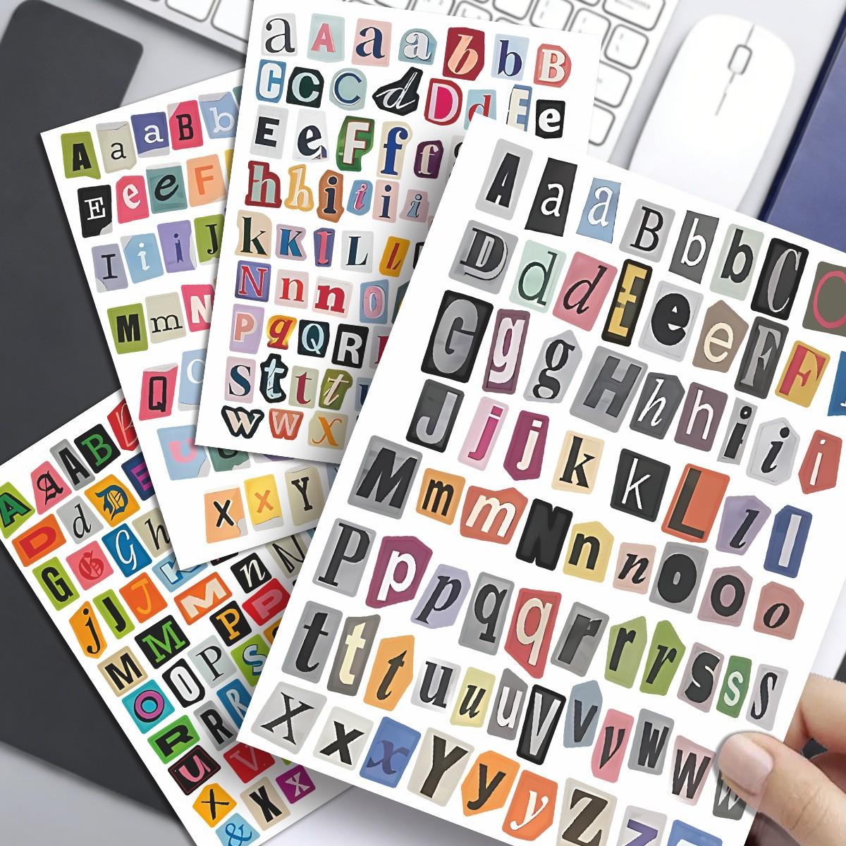 287 Piece Beautiful Alphabet Number Symbol Stickers, Vintage Decals for Diaries, Laptops, Phone Cases, DIY Crafts, Students, Teens
