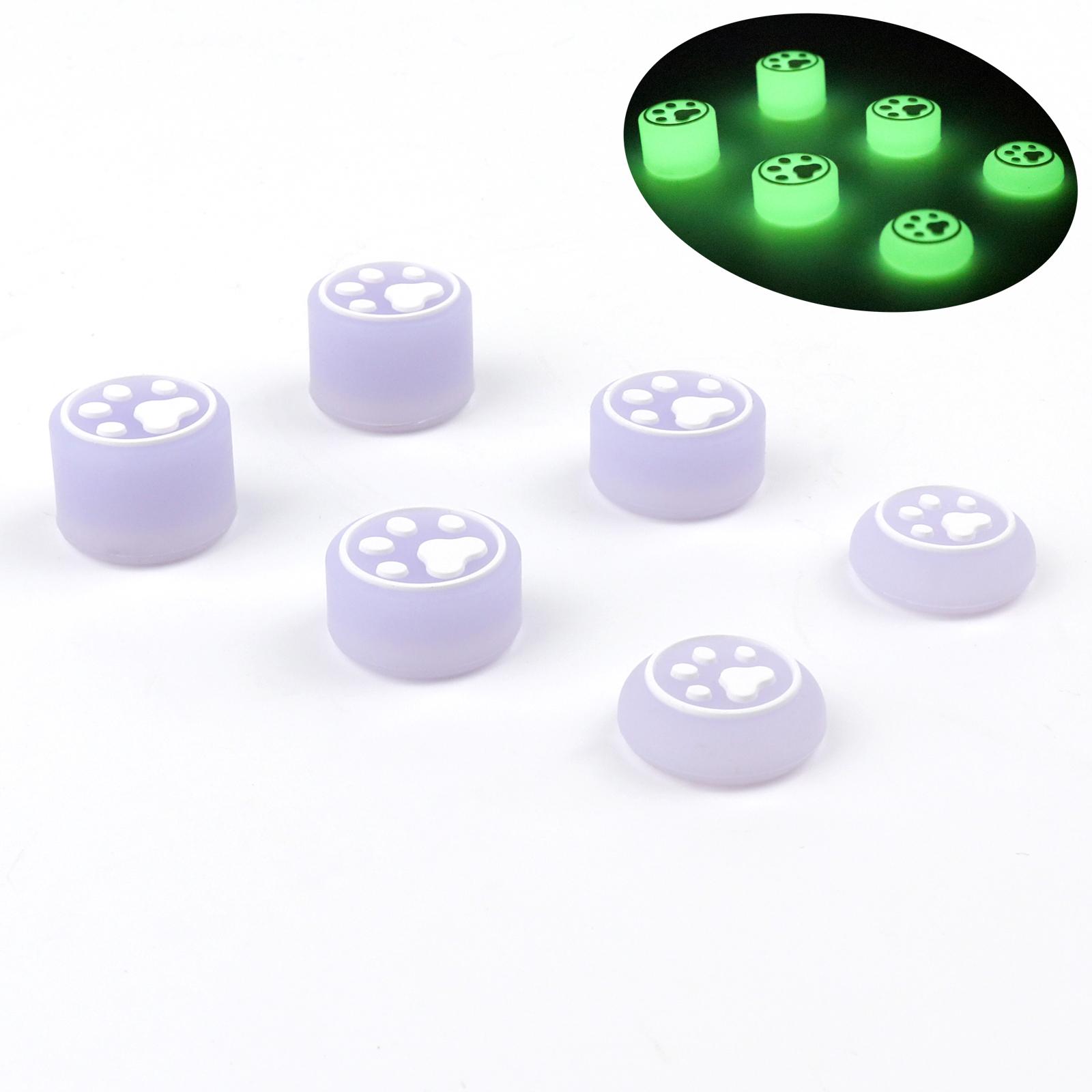 6pcs Glow in Dark Silicone Thumb Stick Grip Caps For Switch 2 PS4 PS5 Xbox Switch Pro Luminous Gamepad Joystick Grip Protector