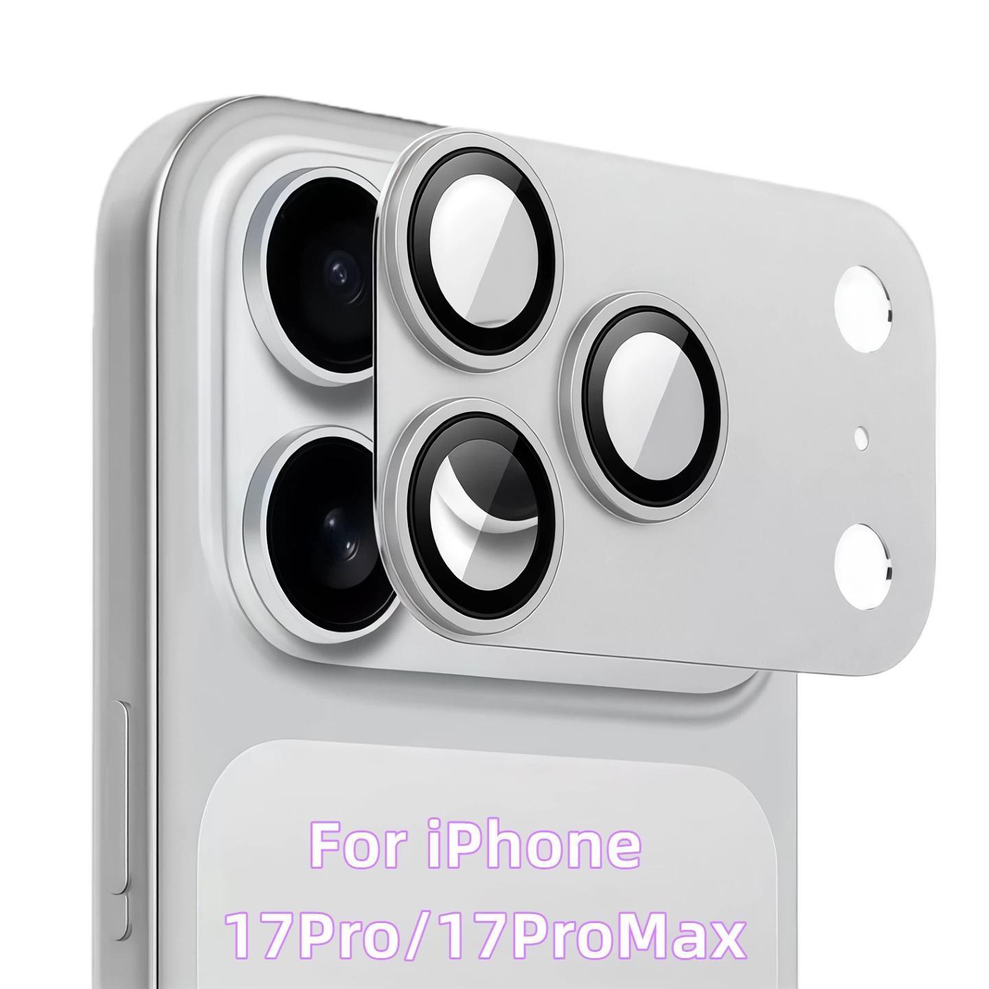 Metal Frame Camera Lens Protector for iPhone 17 Pro & Pro Max - 1-Piece Tempered Glass, Scratch-Proof Smartphone Accessory for Cellphone Devices
