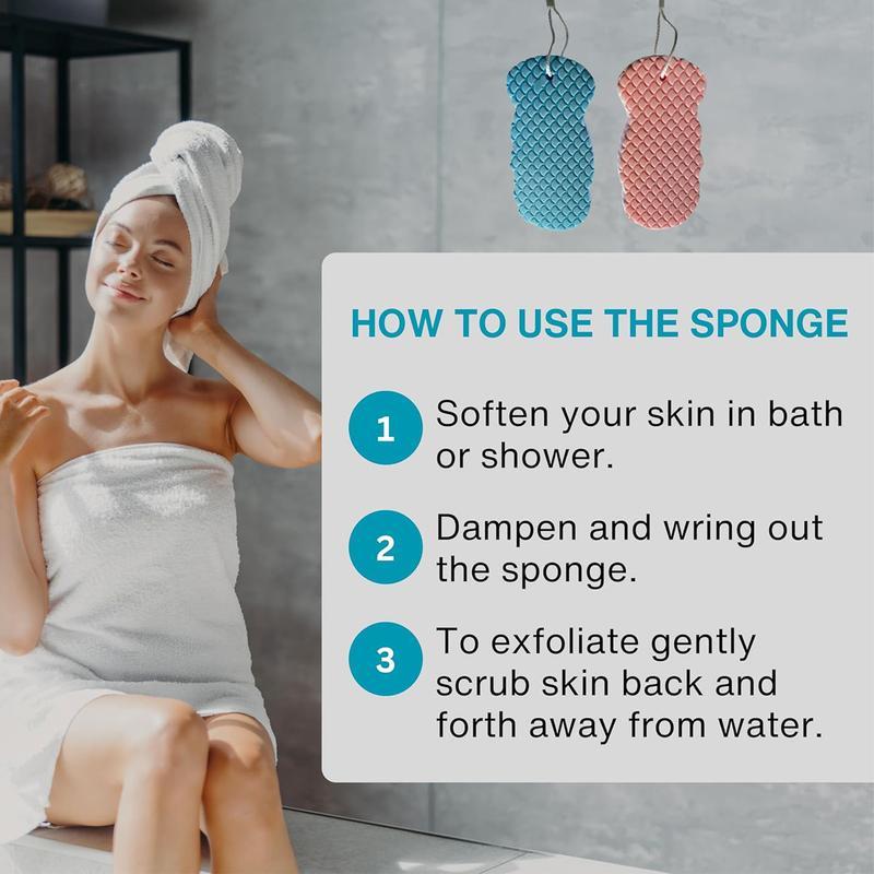 [2count]3D Bath Sponge,Random Color,Mud and Ash Scrubbing Sponge,Exfoliating Bath Sponge,Skin Friendly and Reusable,Alternative to exfoliating Gloves,MirrorZone.