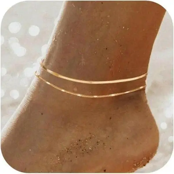 Ankle Bracelets for Women 14k Real Gold Silver Plated Pearl Anklets Adjustable Chain Waterproof Hypoallergenic Body Jewelry