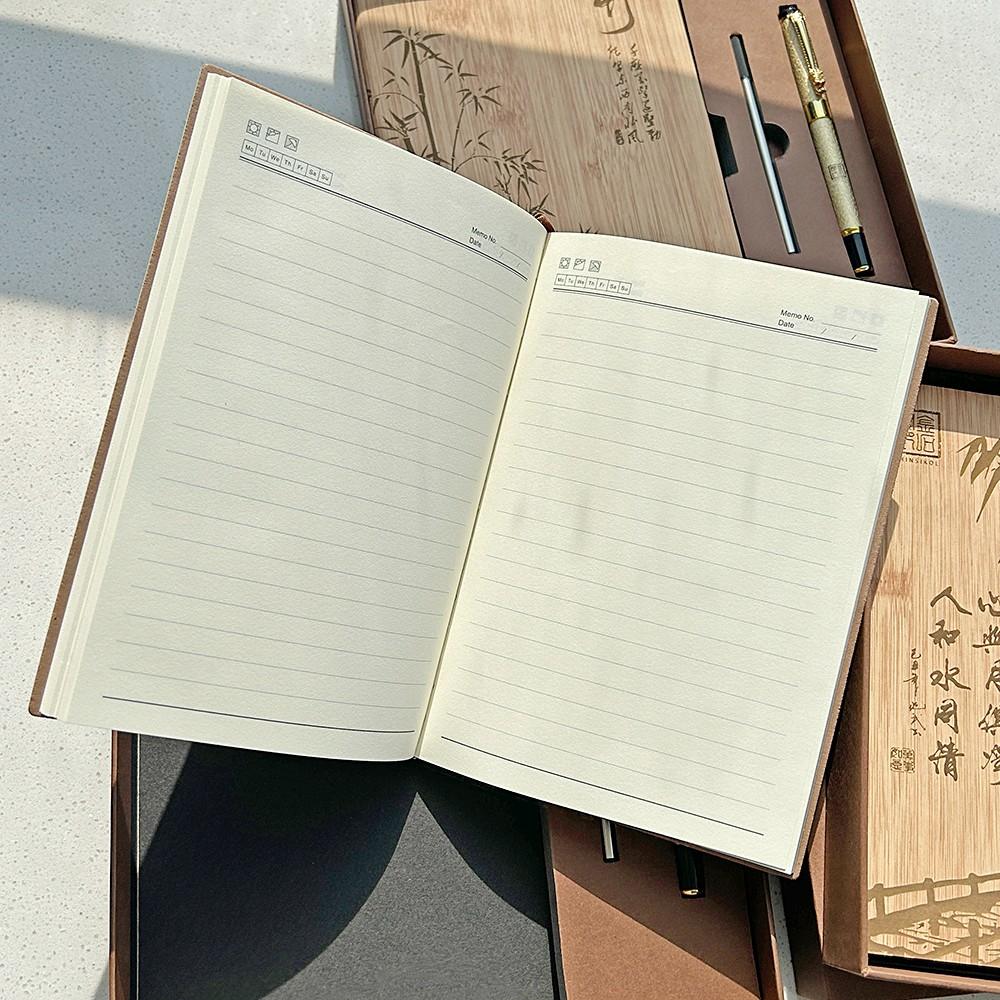 CHINSIKOL Chinese Style Soft Leather Notebook Set, Vertical Striped Cover with Traditional Embossed Design, Thick Comfortable Pages Perfect for Personal Use or Gifting, Vintage Leather Journal, Diaries
