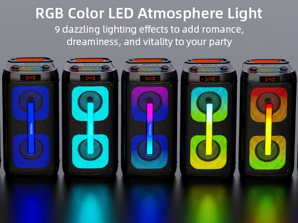 Karaoke Machine for Adults, Portable Bluetooth Speaker with 2 Wireless Microphones, Portable PA System with Disco Lights for Big Party, Outdoor, Ideal Gifts for Family, Music Lover