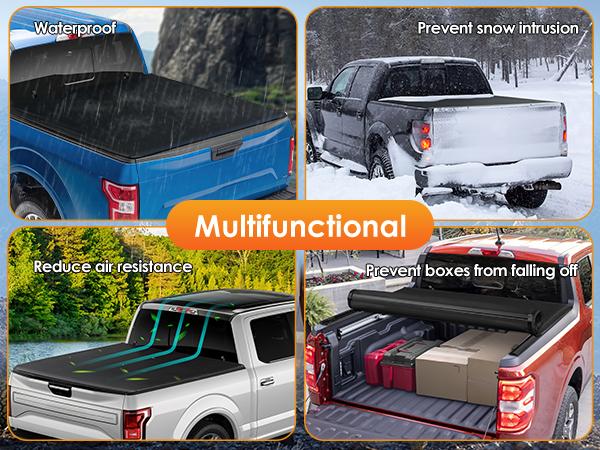 Nilight Soft Roll Up Truck Bed Cover Compatible with Ram 1500 2019 2020 2021 2022 2023 2024 2025 New Body Style,6.4ft Car Protector Vehicle  dealsforyoudays