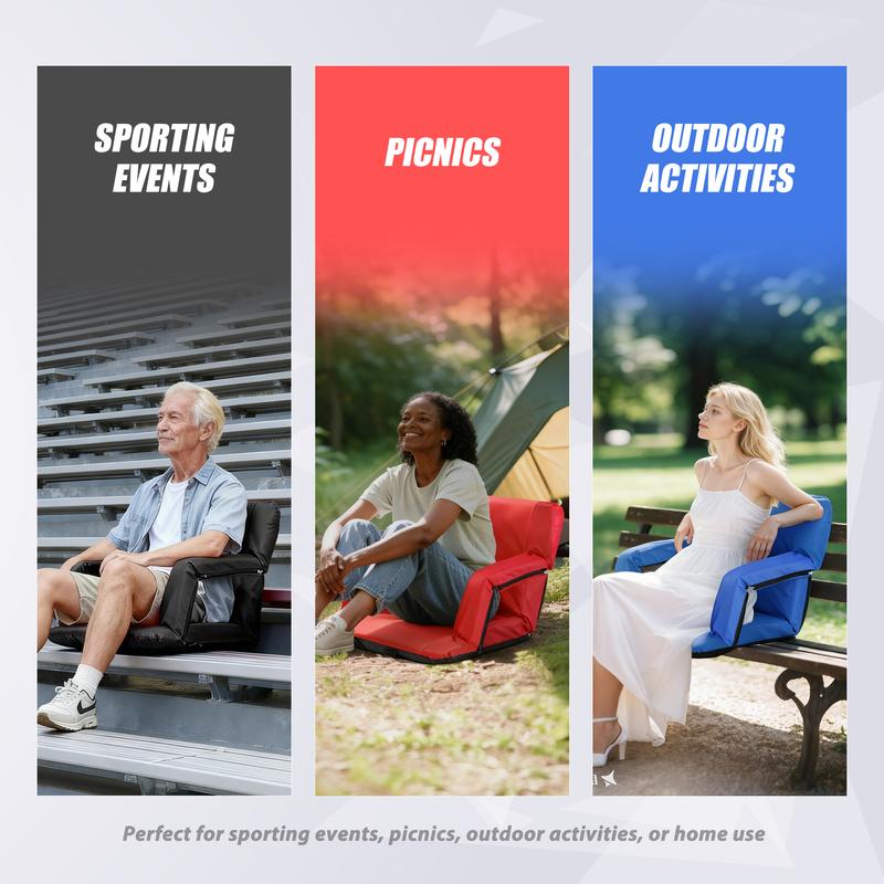 ZENY Portable Heated Stadium Seats for Bleachers 6 Reclining Folding Stadium Chair Waterproof Bottom ZENY Portable Heated Stadium Seats for Bleachers 6 Reclining Folding Stadium Chair Waterproof Bottom