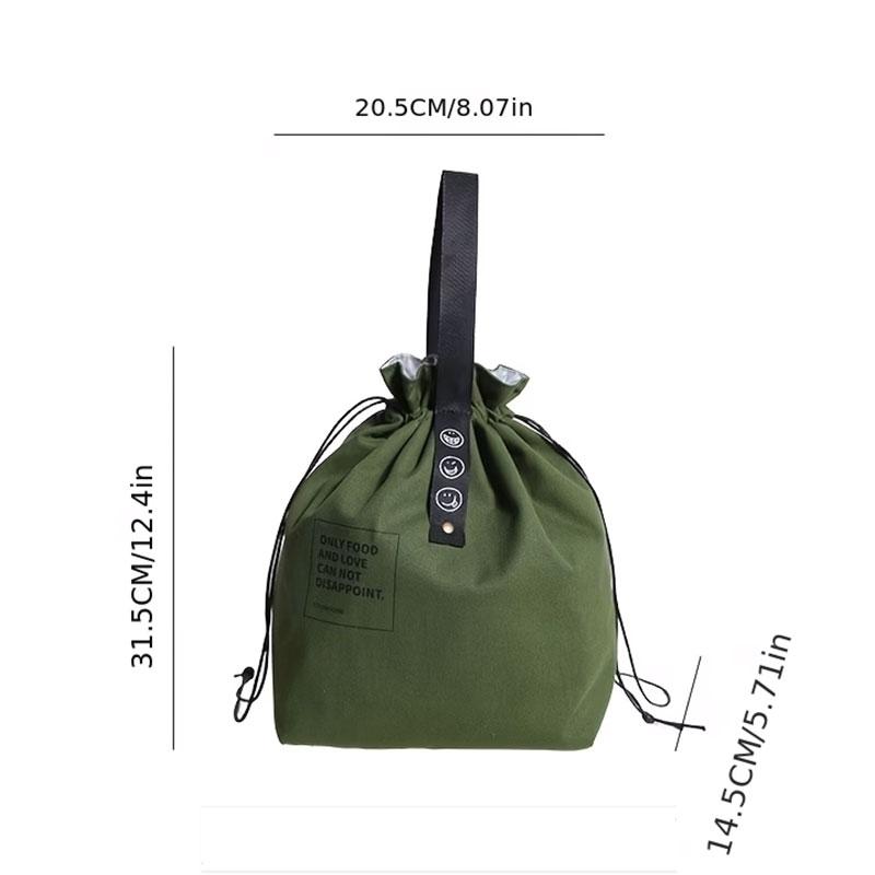 Japanese Bento Box Pouch with Drawstring Closure, Insulated Non-Food Contact Lunch Bag, Convenient Handheld Food Storage Solution, Bento Bags