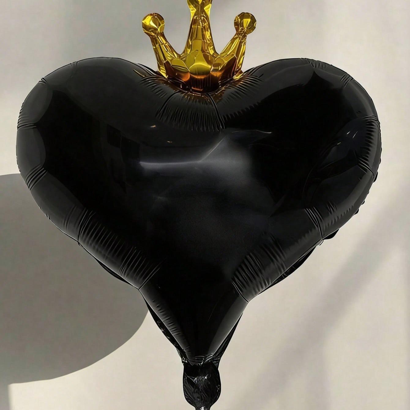 10pcs 19-Inch Crown & Heart Shaped Floating Balloons, Perfect for Weddings, Birthdays, Parties, Indoor/outdoor Decorations