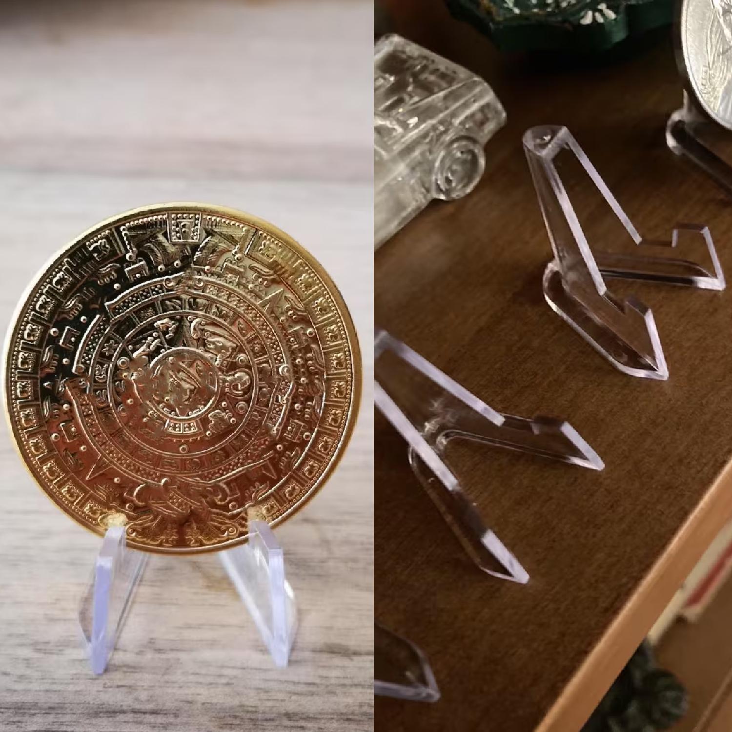 Multi-Piece Transparent Badge Stand, Acrylic Picture Holder Mini Coin Display Rack, Card Display Shelf, Versatile Storage Solution