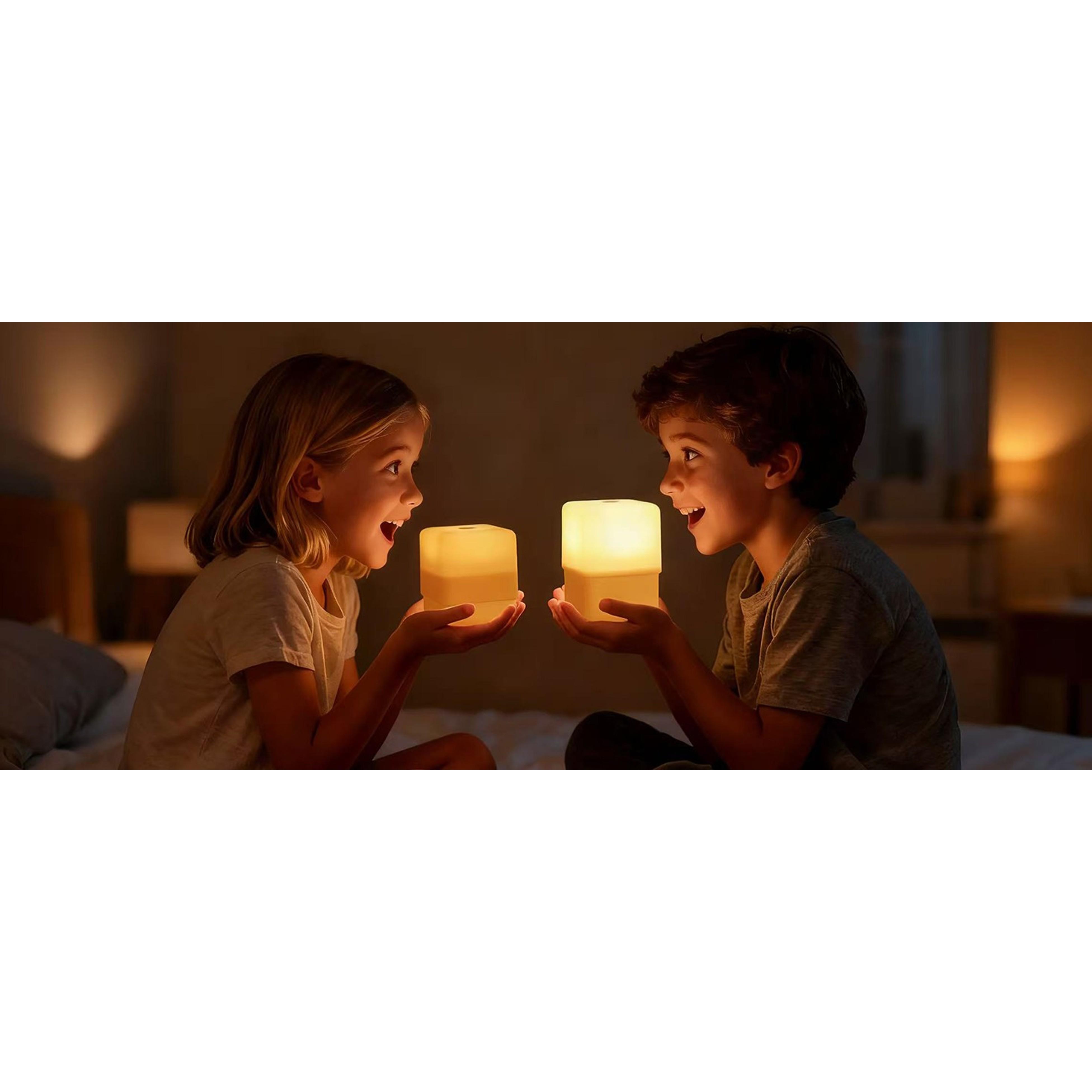 Touch Lamp for Nightstand, Cordless Warm Night Light for Baby Nursery/Sleep Aid, Dimmable 2600K Amber, 2000mAh Rechargeable, Small Bedside Nightlight for Kids and Adults' BedroomGift