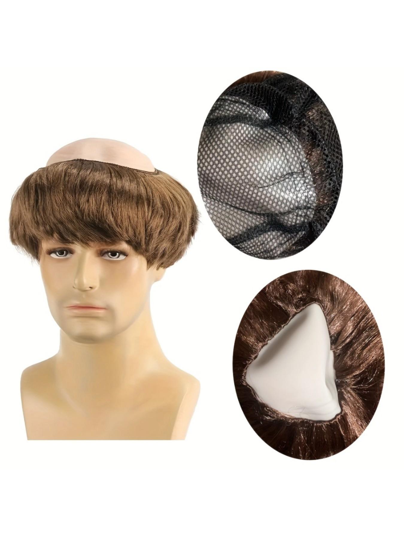 Bald Head Wig Monk Wig Bald Hat Monastic Costume Wig for Halloween, Perfect for Role-Playing and Festive