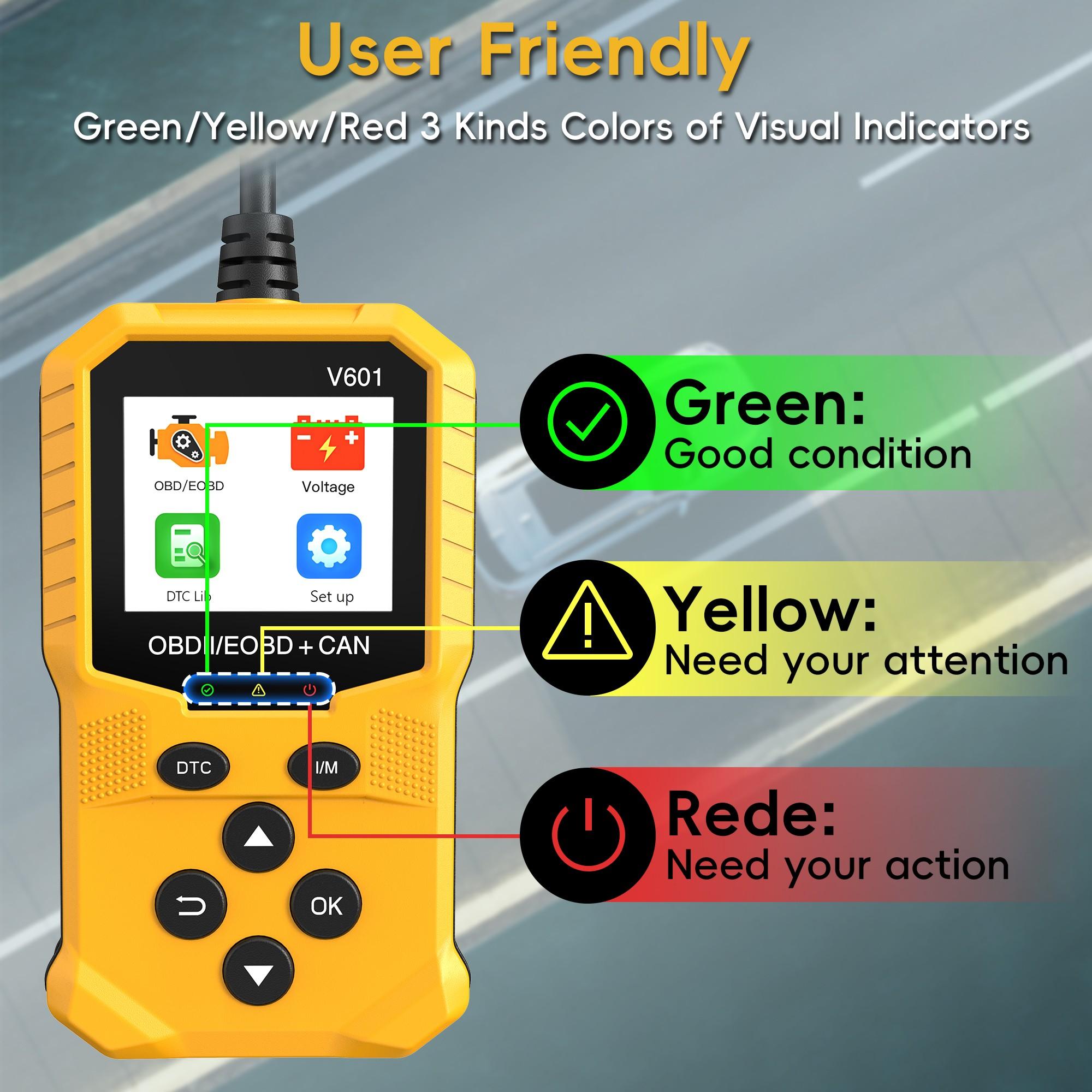 Obd2 Scanner - USB Powered Car Code Reader and Engine Diagnostic Tool, Compatible with All Obd Ii Vehicles, Fits Models Post 1996