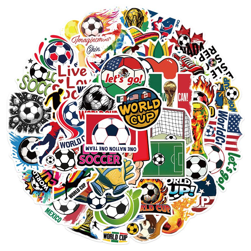 50pcs Football Cartoon Graffiti Stickers, Office Supplies and Notebook Accessories, Used To Decorate Journals, Scrapbooks, Computers, Water Bottles, Cars, Etc.