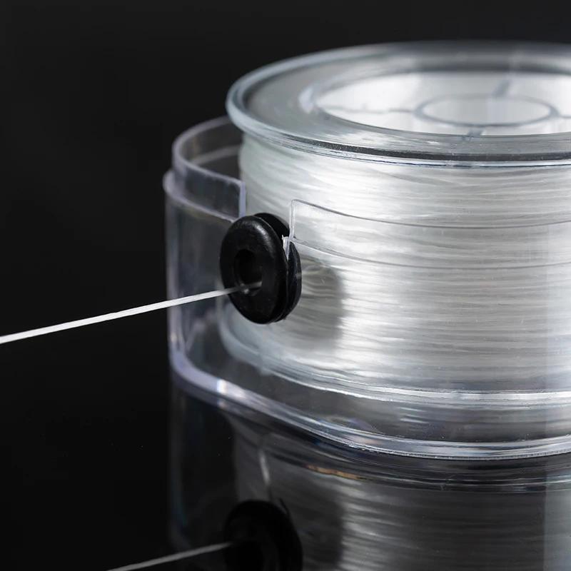 Elastic Polyester Beading Thread Cord Set with Storage Box - Transparent Clear Stretchy String for DIY Jewelry Making, Beading Tools - Includes Sizes 0.2mm/0.6mm/0.8mm/1.0mm
